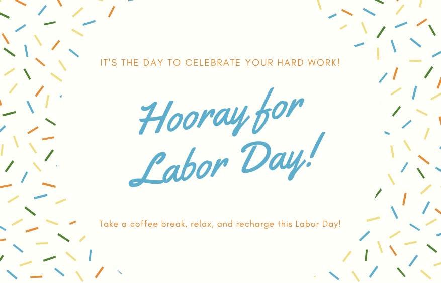 Labor Day coffee sale graphic